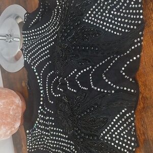 New Banjul Black and Silver Long Sleeve Bodycon DressBan High Quality!